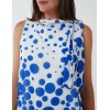 Sleeveless Polka Dot Top With Tie Neck