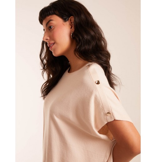 Oversized Button Shoulder Top