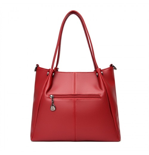 Soft Leather Tote Bag With Zipper