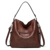 Zip Top Leather Tote Bag