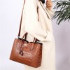 Croc Embossed Leather Tote