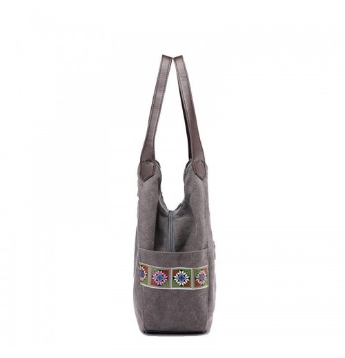 Zip Top Canvas Tote Bag