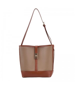 Two Tone Leather Tote Bag