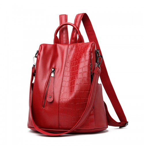 Croc Leather Backpack