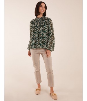 High Neck Baroque Blouse