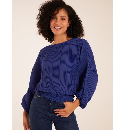 Long Sleeve Pleated Top